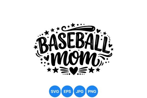 Baseball Mom Typography Art: A Bold Graphic Design Asset for Content Creators