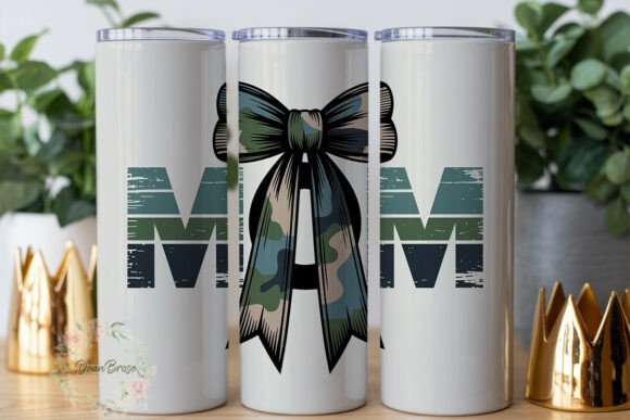 Camo Mom Bow Distressed 20oz Wrap: A Graphic Designer’s Perspective