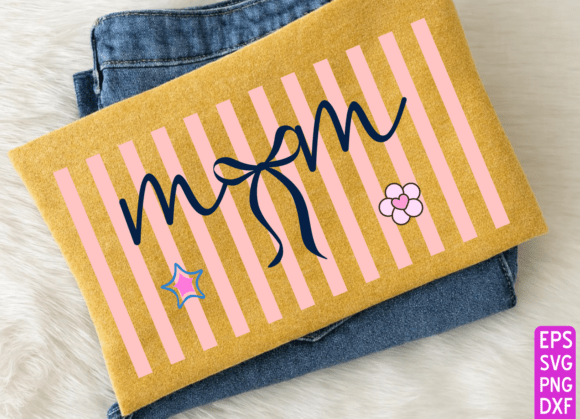 Coquette Mom PNG, Striped Mother’s Day: A Fresh Embroidery Design for Real Projects