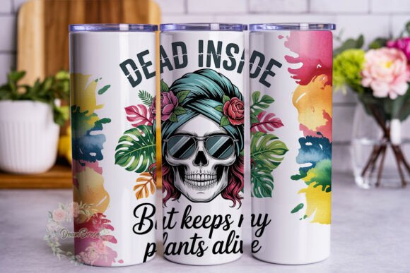 Dead Inside Plant Mom Tumbler Wrap – A Modern Graphic Design Asset