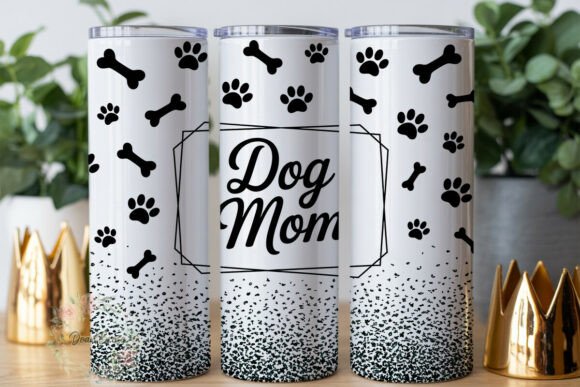 Dog Mom Paws Glitter 20oz Tumbler Wrap: A Sparkling Design Asset for Creative Projects