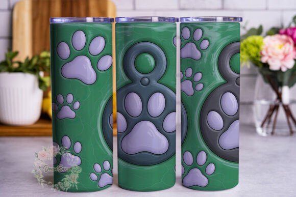 Glossy Green Paw Print FUR Mom Tumbler: A Brand Designer’s Perspective