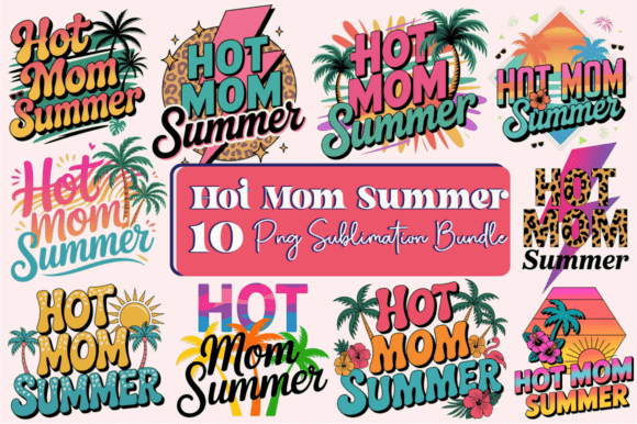 Hot Mom Summer PNG Sublimation: A Graphic Design Asset for Bold Visual Branding