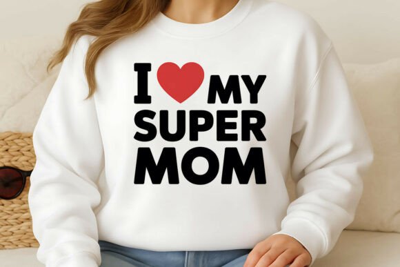 I Love My Super Mom PNG: A Versatile Graphic Design Freebie for Creative Sellers