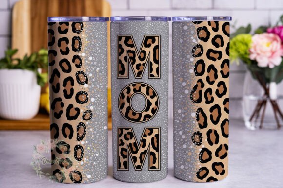 Leopard Glitter MOM Tumbler Wrap Graphic Design Review