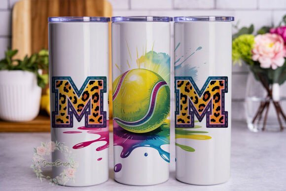 Leopard Print Tennis MOM Graphics for Tumbler Wraps