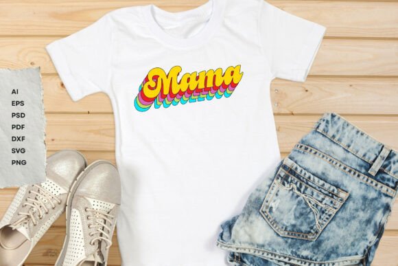 Mama Colorful - Retro - SVG PNG: A Bold Graphic for T-Shirt Designs and More