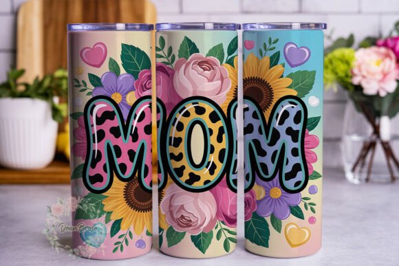 Mom Floral Sunflower Tumbler Wrap: A Vibrant Graphic for Creative Projects