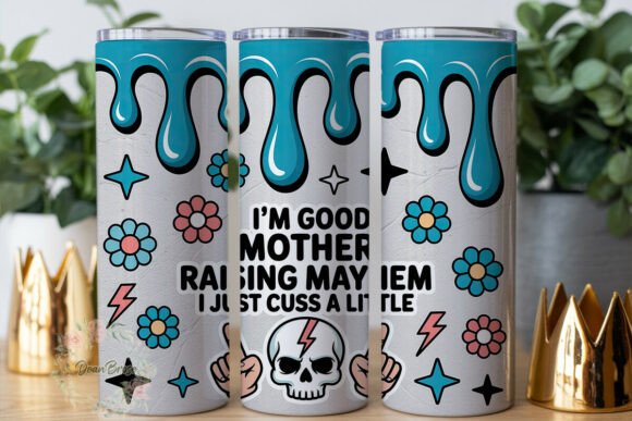 Mom Life Skull Drips 20oz Tumbler Wrap Review