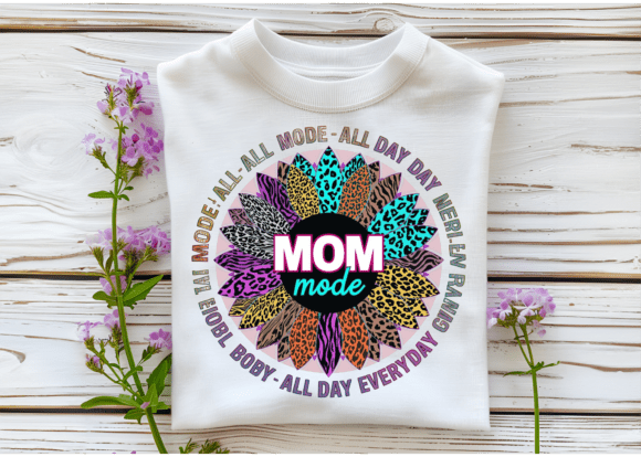 Mom Mode All Day Everyday Leopard PNG: A Bold Graphic for T-Shirt Designs