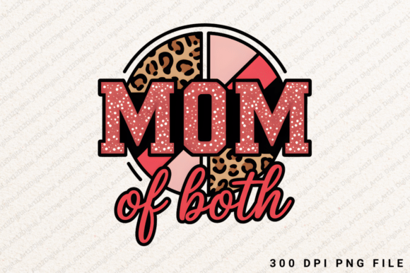 Mom of Both PNG, Baseball Mom Design for T-Shirt Graphics