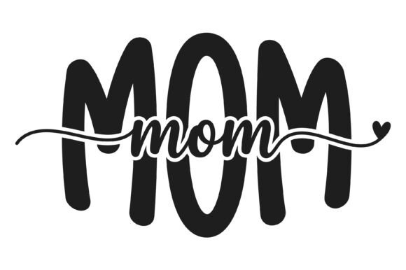 Mom Script Typography Design: A Versatile Graphic Asset for T-Shirt Designs and Branding