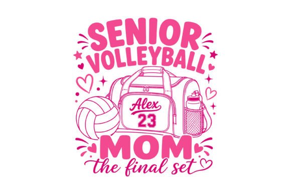 Senior Volleyball Mom Design – A Versatile Graphic for Bloggers and Publishers