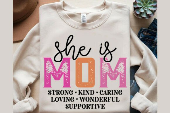 She Is Mom Mothers Day Png: A Versatile Graphic for T-Shirt Designs and More