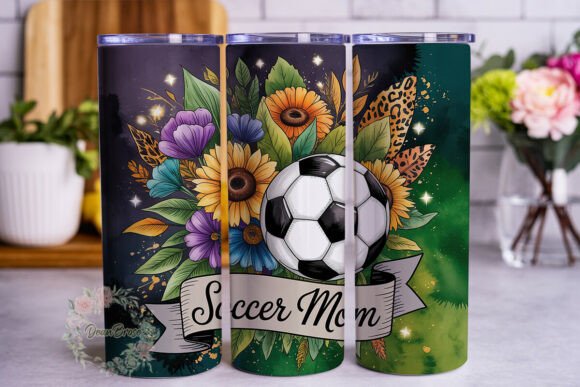 Soccer Mom Floral Ball Tumbler Wrap: A Versatile Graphic for Local Branding