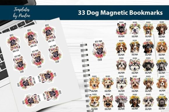 Watercolor Best Dog Mom Bookmark Bundles for Local Business Branding